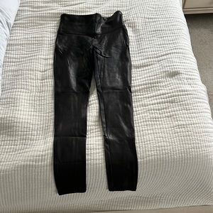 Spanx faux leather leggings, size small petite